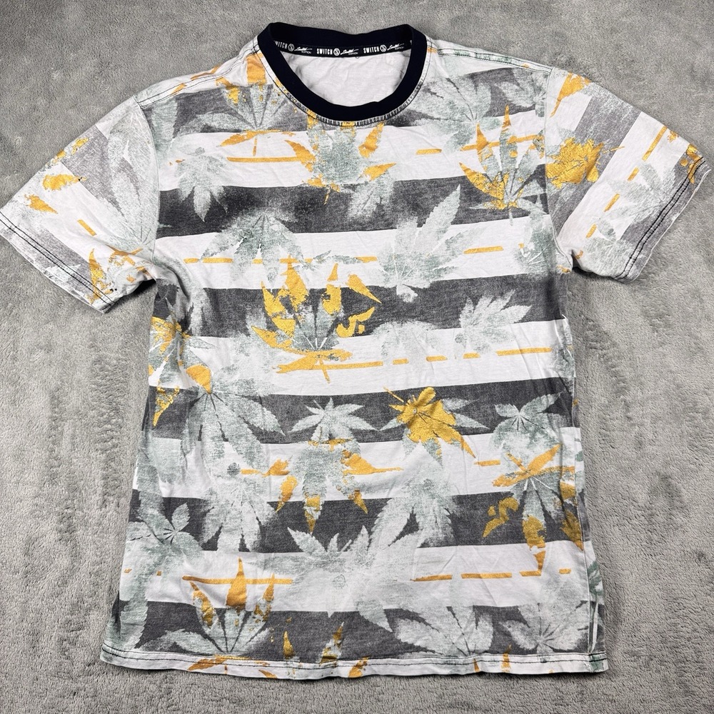 Switch Limited Edition Graphic Print Tee 100% Cotton Men's M Gray Yellow